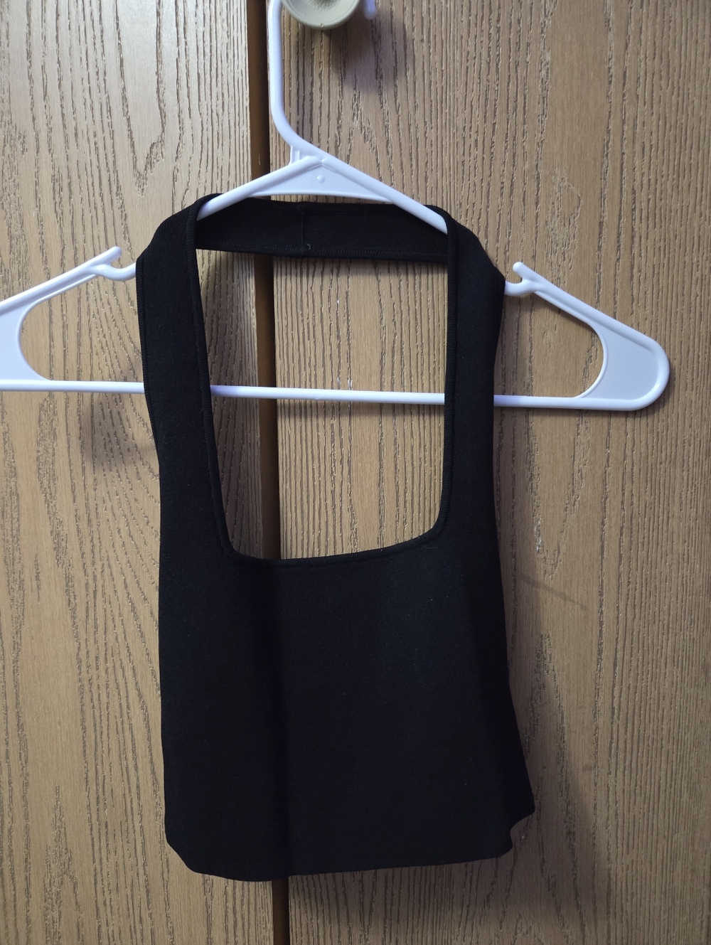 Black Square-Neck Crop Tank Top - Women